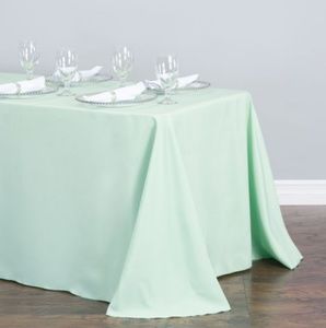 90 X 132 in. Rectangular Polyester Tablecloth Mint